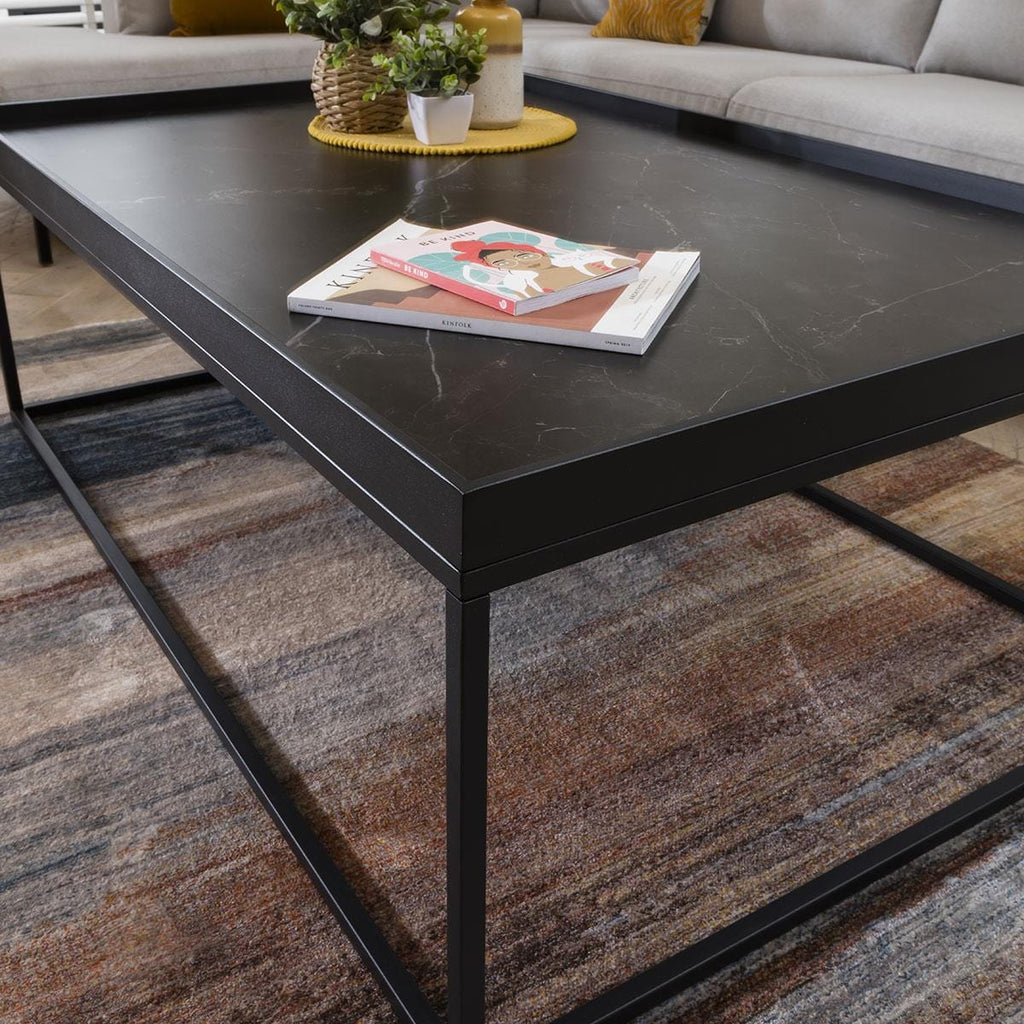 Lena Luxury Ceramic Coffee Table Black