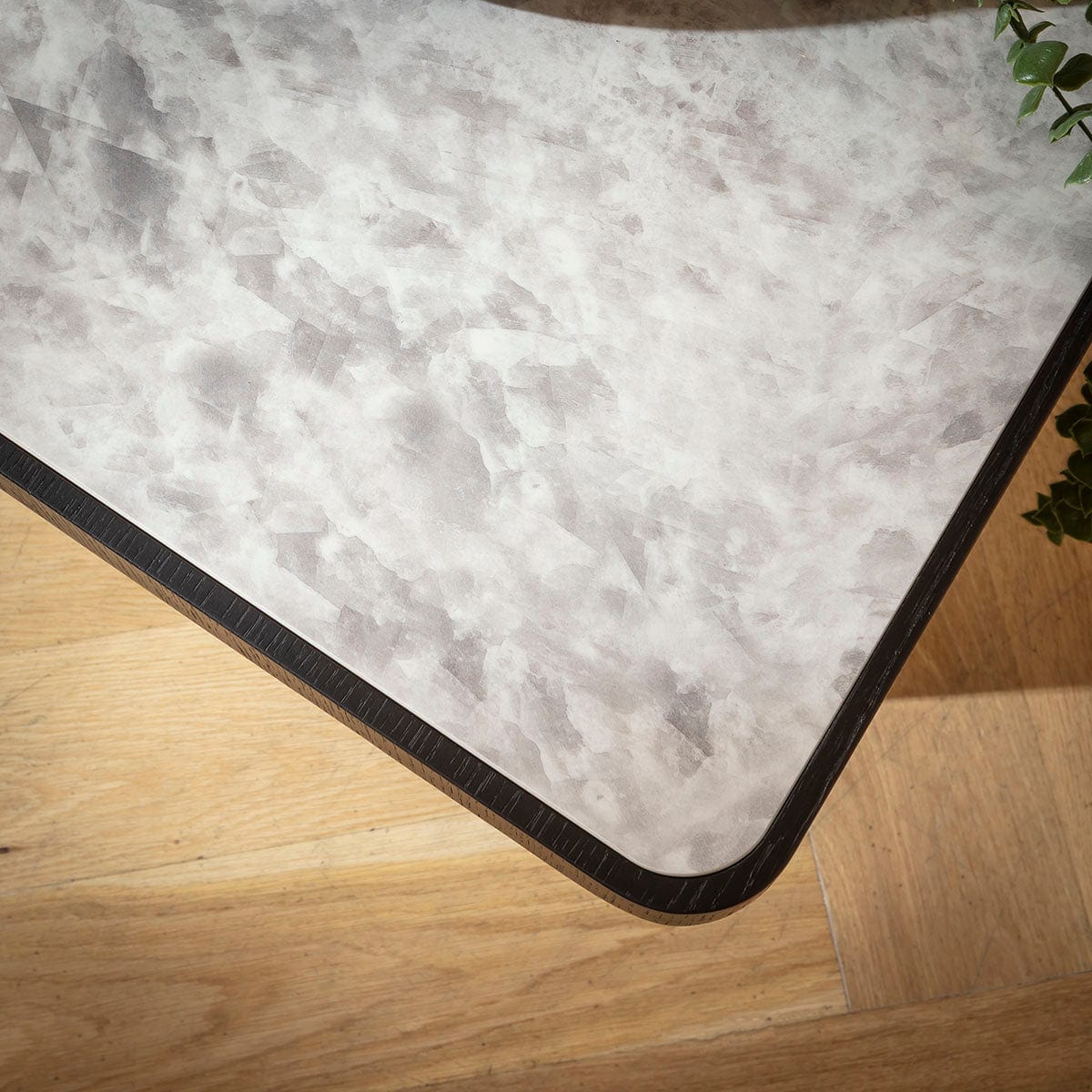 Hastings Large Ceramic Marble Side Table Grey & Black 47cm