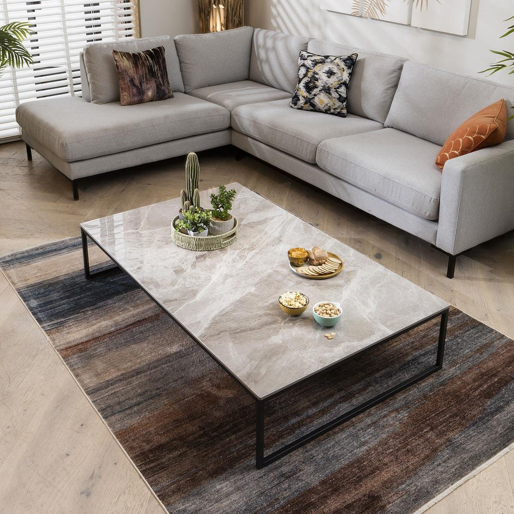 Lena Modern Ceramic Coffee Table Grey