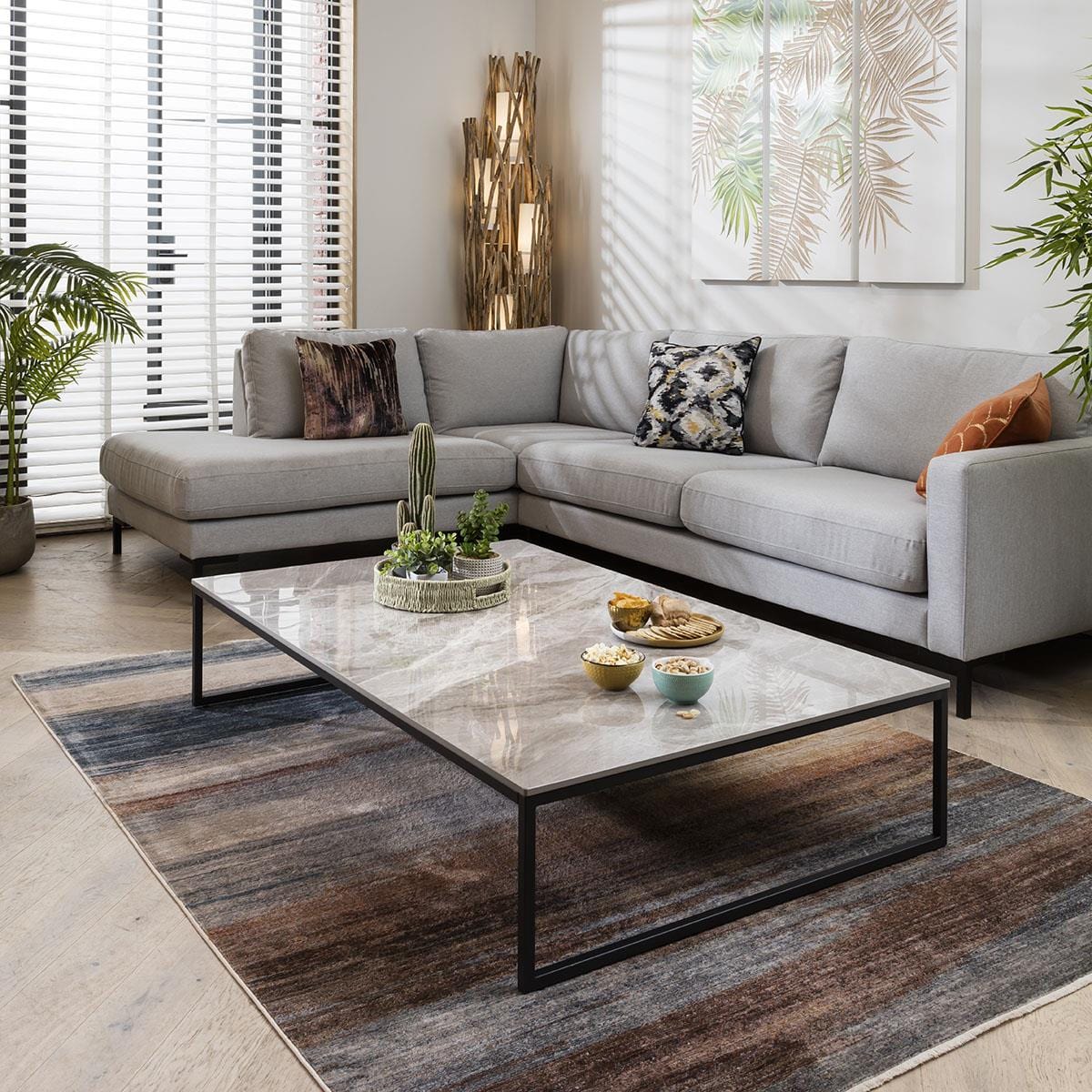 Lena Modern Ceramic Coffee Table Grey