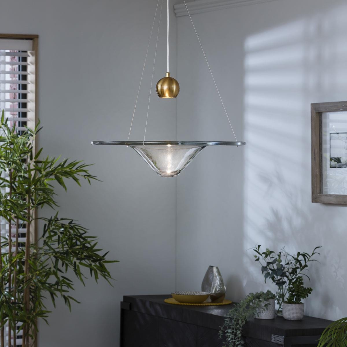 Large Contemporary Drop Glass Chandelier Ceiling Light - Staircase Lighting 45cm