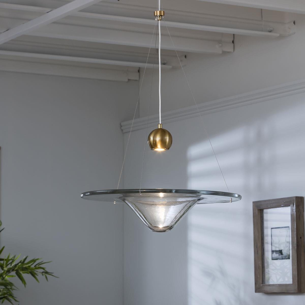 Large Contemporary Drop Glass Chandelier Ceiling Light - Staircase Lighting 45cm