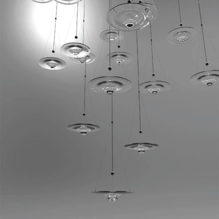 Large Contemporary Drop Glass Chandelier Ceiling Light - Staircase Lighting 45cm