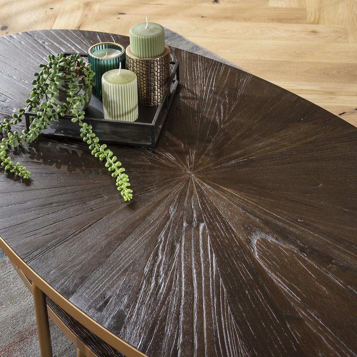 Montague Oval Coffee Table Reclaimed Elm 140x70cm