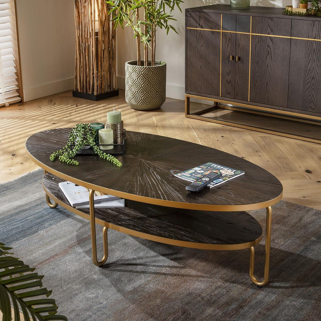 Montague Oval Coffee Table Reclaimed Elm 140x70cm