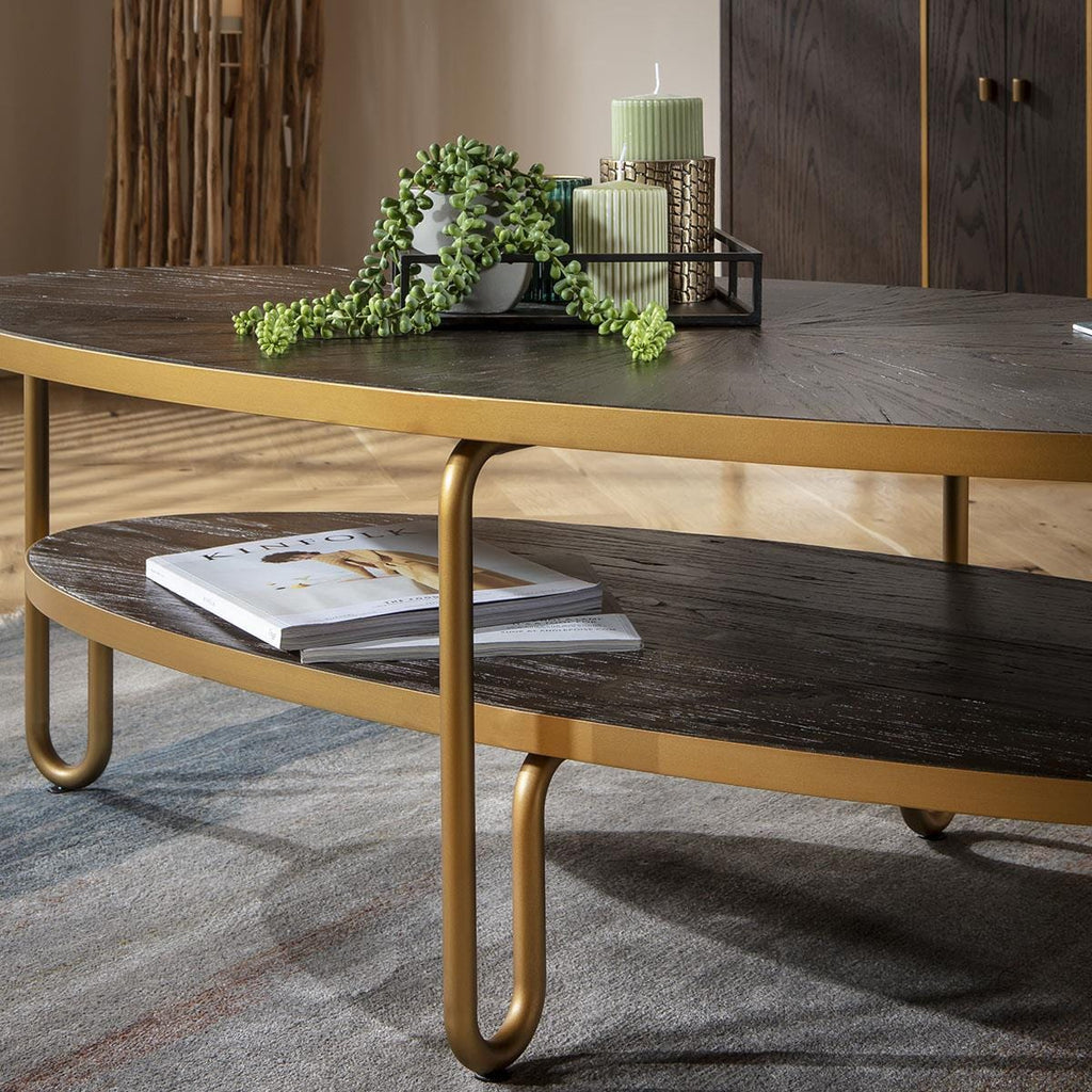 Montague Oval Coffee Table Reclaimed Elm 140x70cm