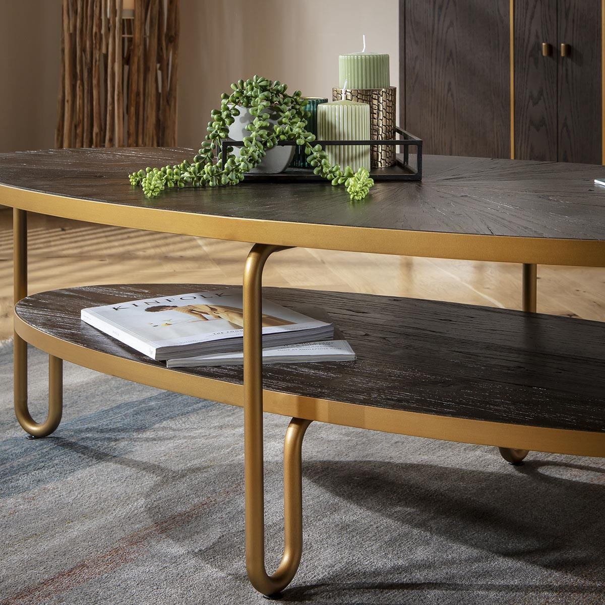 Montague Oval Coffee Table Reclaimed Elm 140x70cm