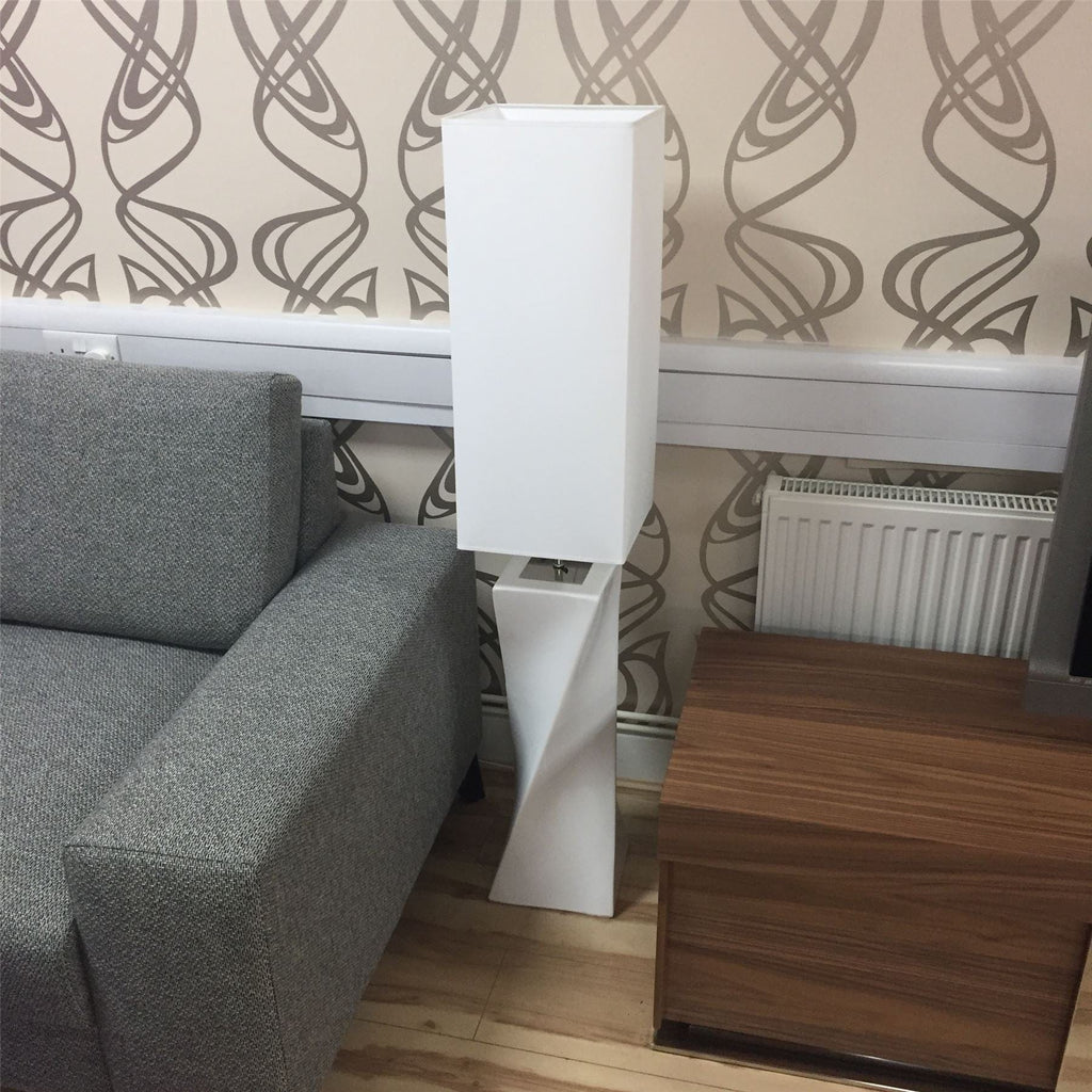 Large Elegant Envy Floor lamp BigTwiss White Ceramic Cotton Shade 4008