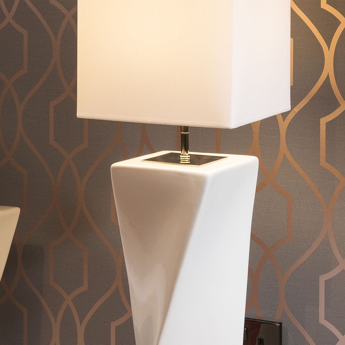 Large Elegant Envy Floor lamp BigTwiss White Ceramic Cotton Shade 4008