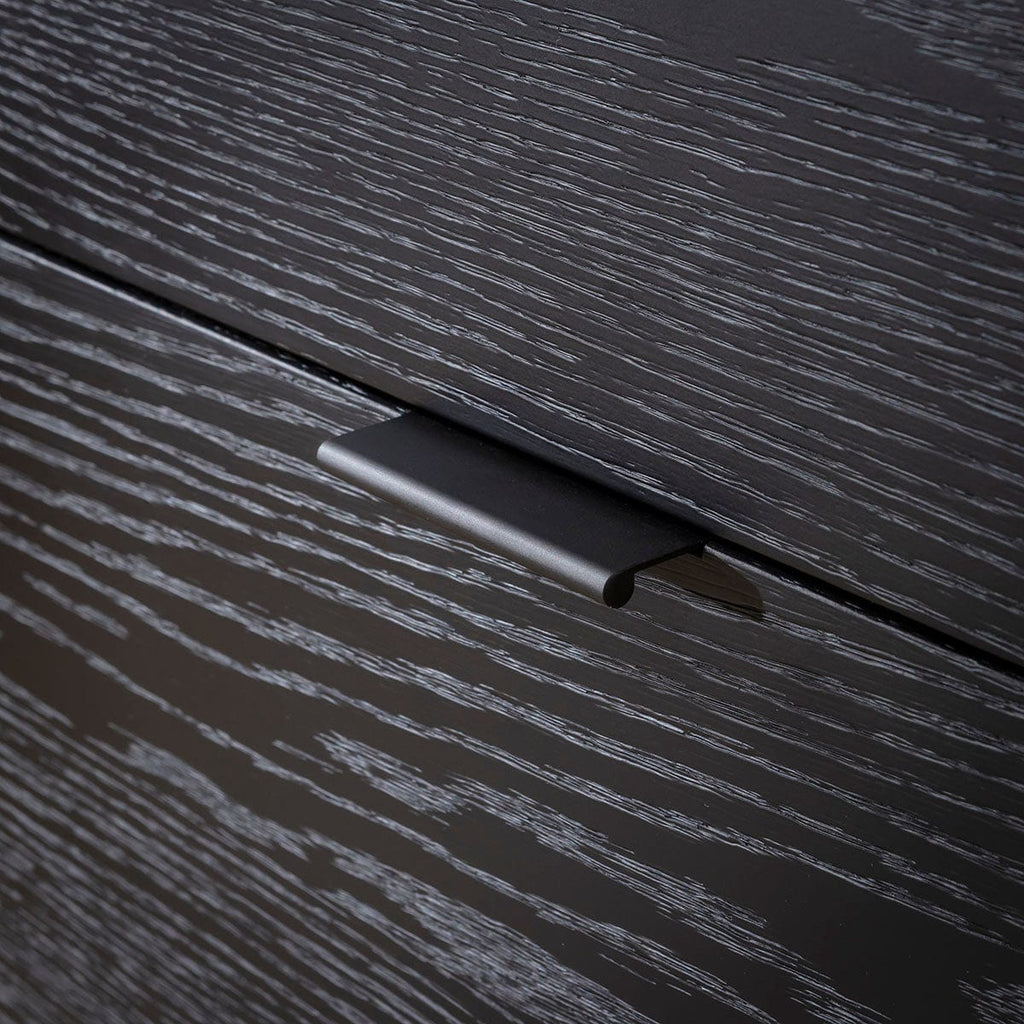 Hastings Large Modern Sideboard Buffet Black Oak Ceramic 180x45cm