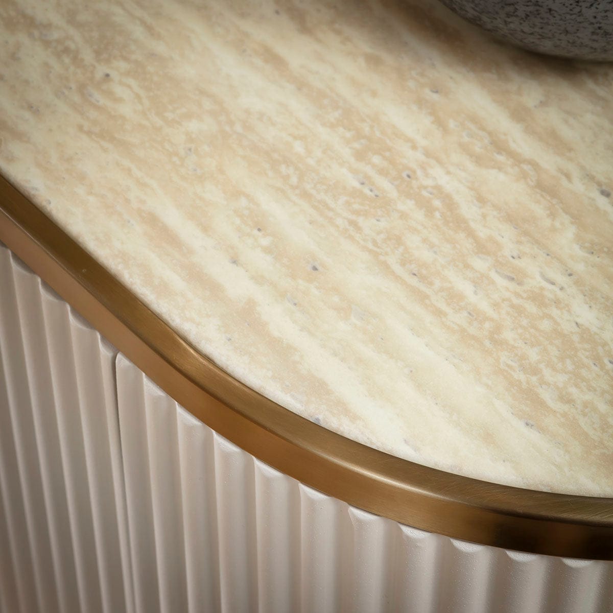 Tuscany Large Modern Sideboard Buffet Cream & Gold 180x40cm