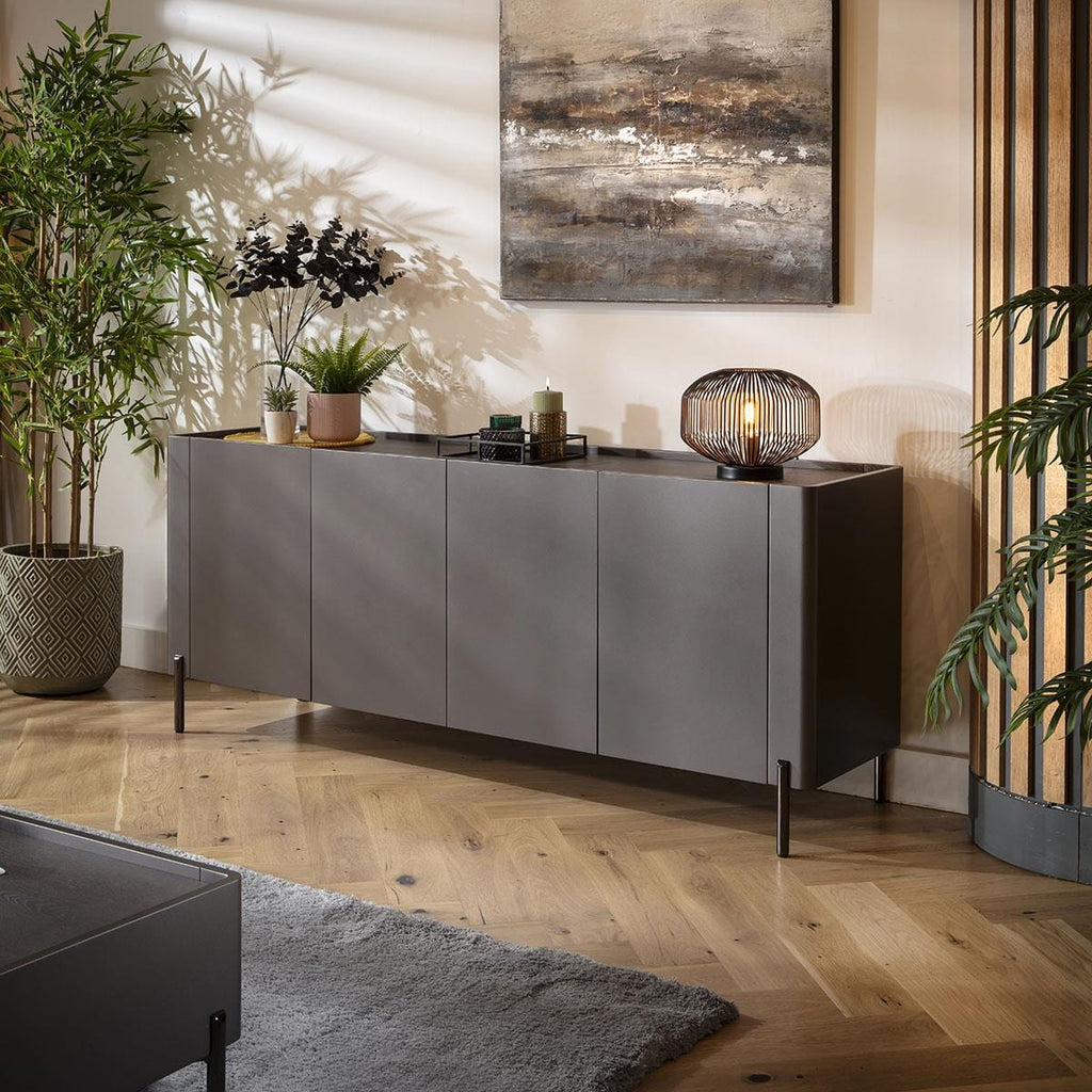 Newton 4 Door Sideboard Buffet Space Grey 180cm