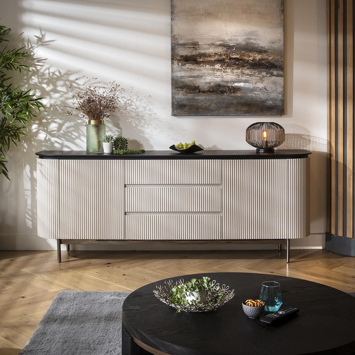 Laura Sideboard Cabinet Buffet Matte Chalk 210cm