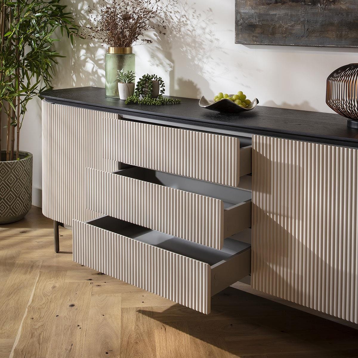 Laura Sideboard Cabinet Buffet Matte Chalk 210cm