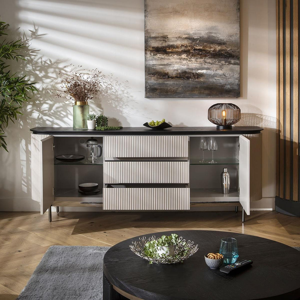 Laura Sideboard Cabinet Buffet Matte Chalk 210cm