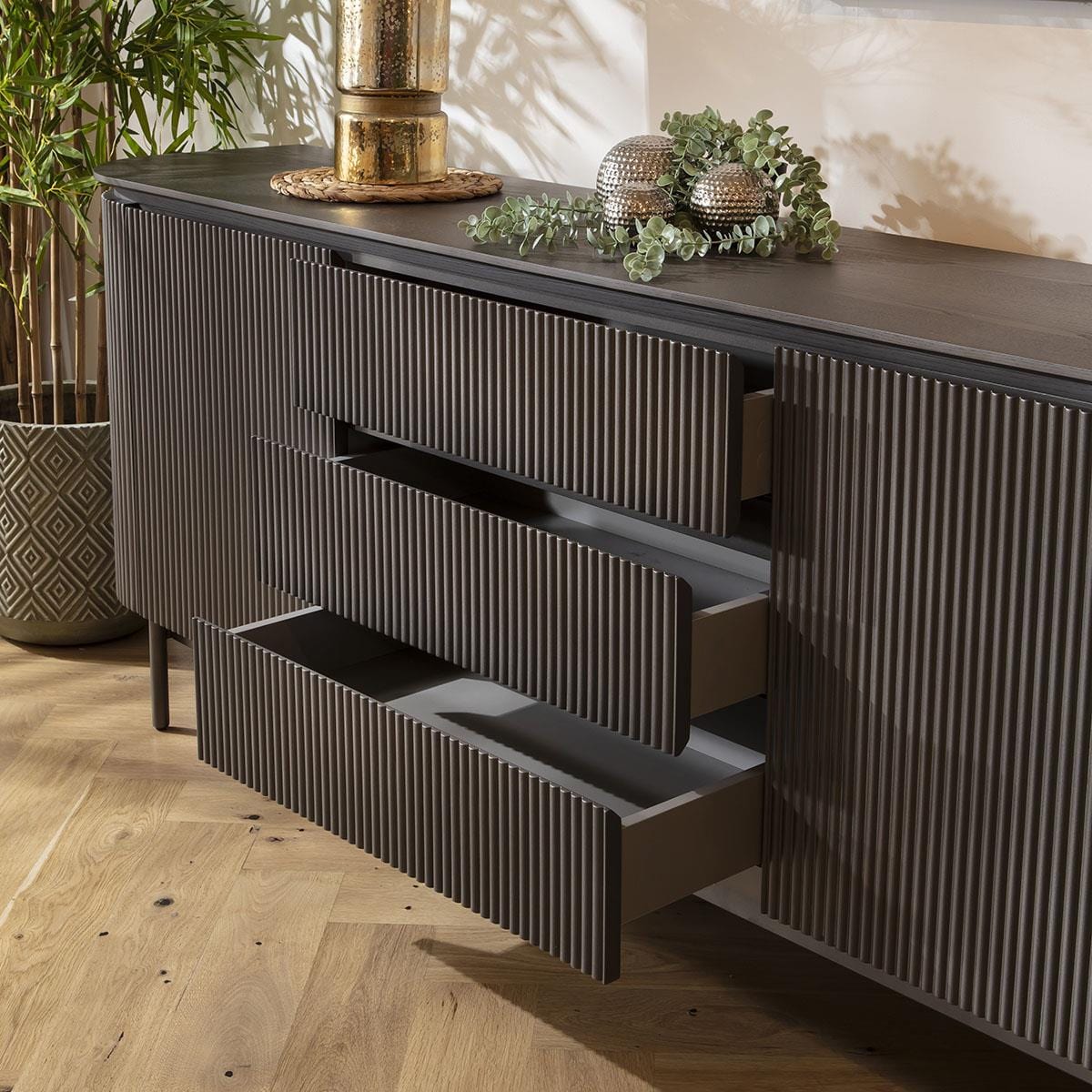 Laura Sideboard Cabinet Buffet Space Grey 210cm