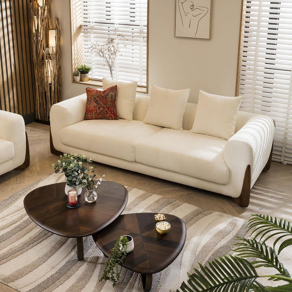 Millie Oversized 3 Seater Sofa Cream Chenille