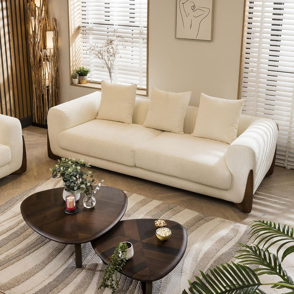 Millie Oversized 3 Seater Sofa Cream Chenille