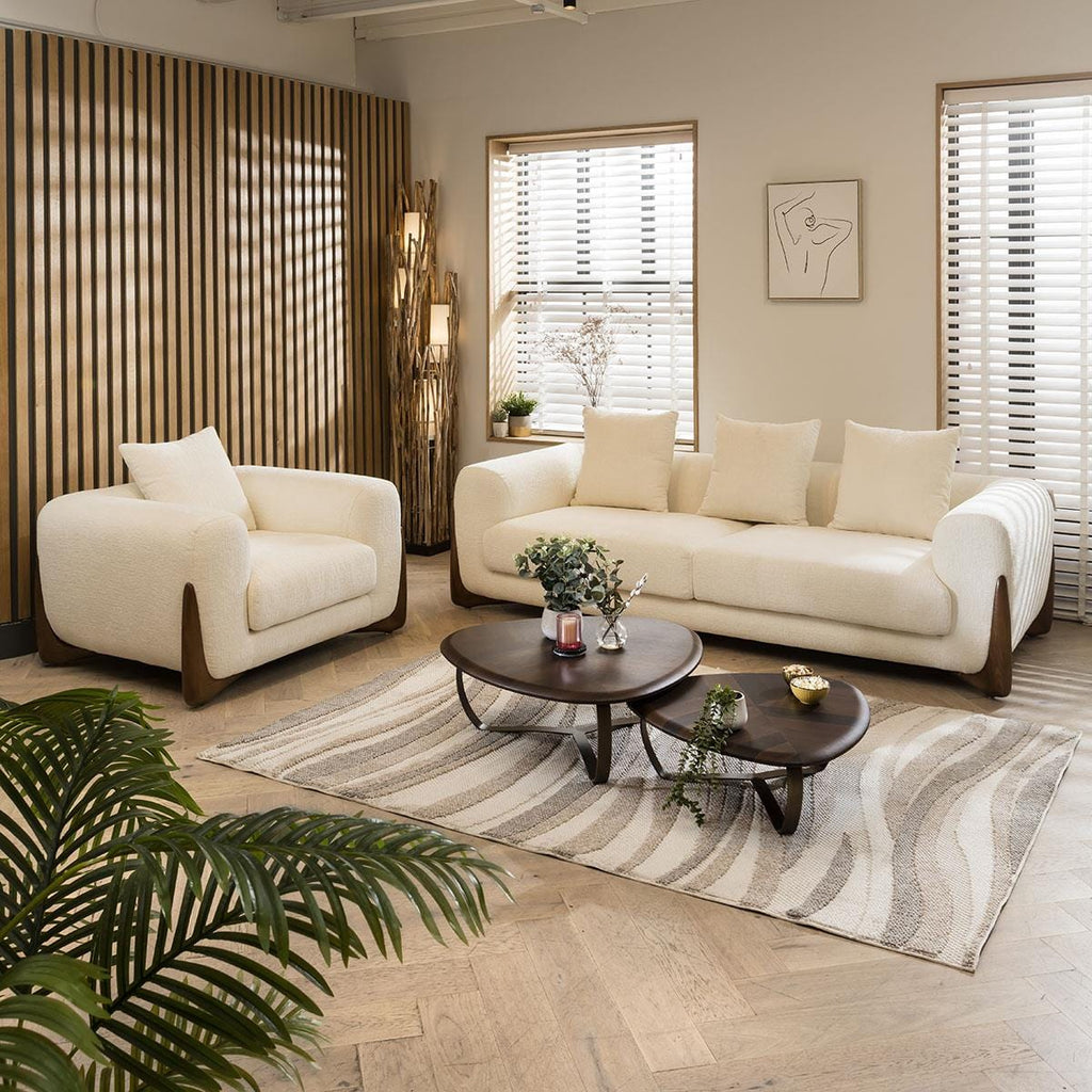 Millie Oversized 3 Seater Sofa Cream Chenille