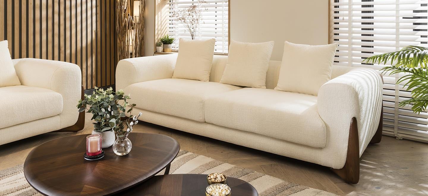 Millie Oversized 3 Seater Sofa Cream Chenille