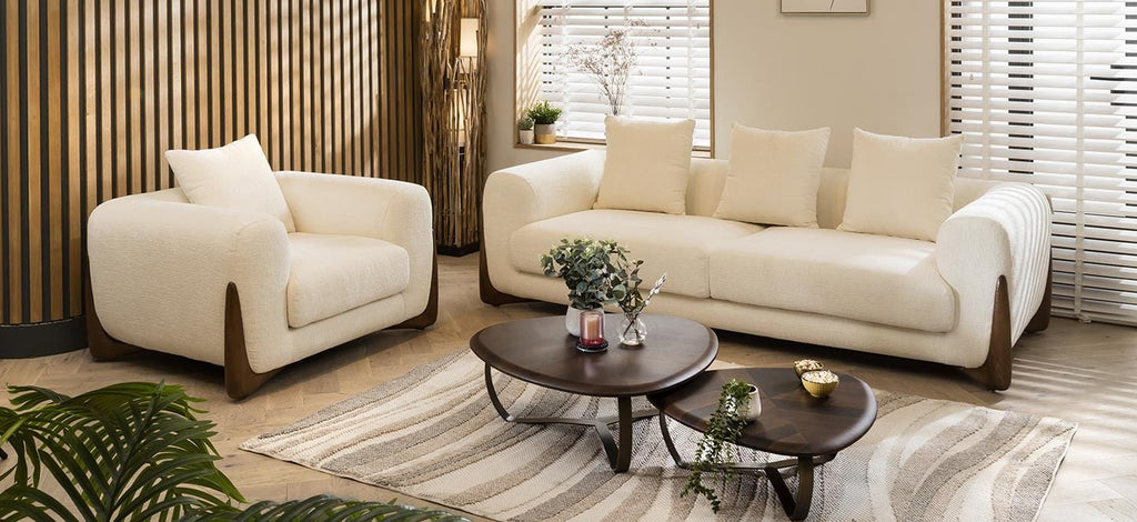 Millie Oversized 3 Seater Sofa Cream Chenille