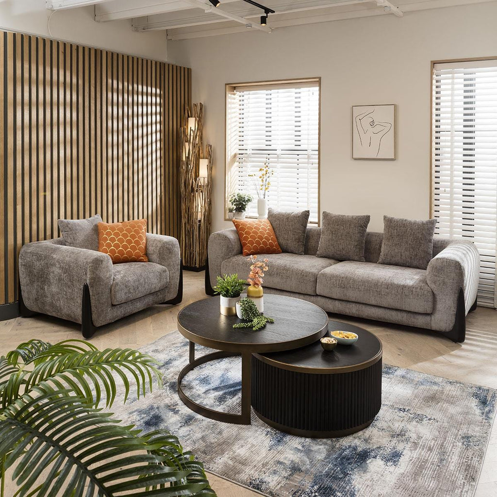 Millie Oversized 3 Seater Sofa Grey Chenille