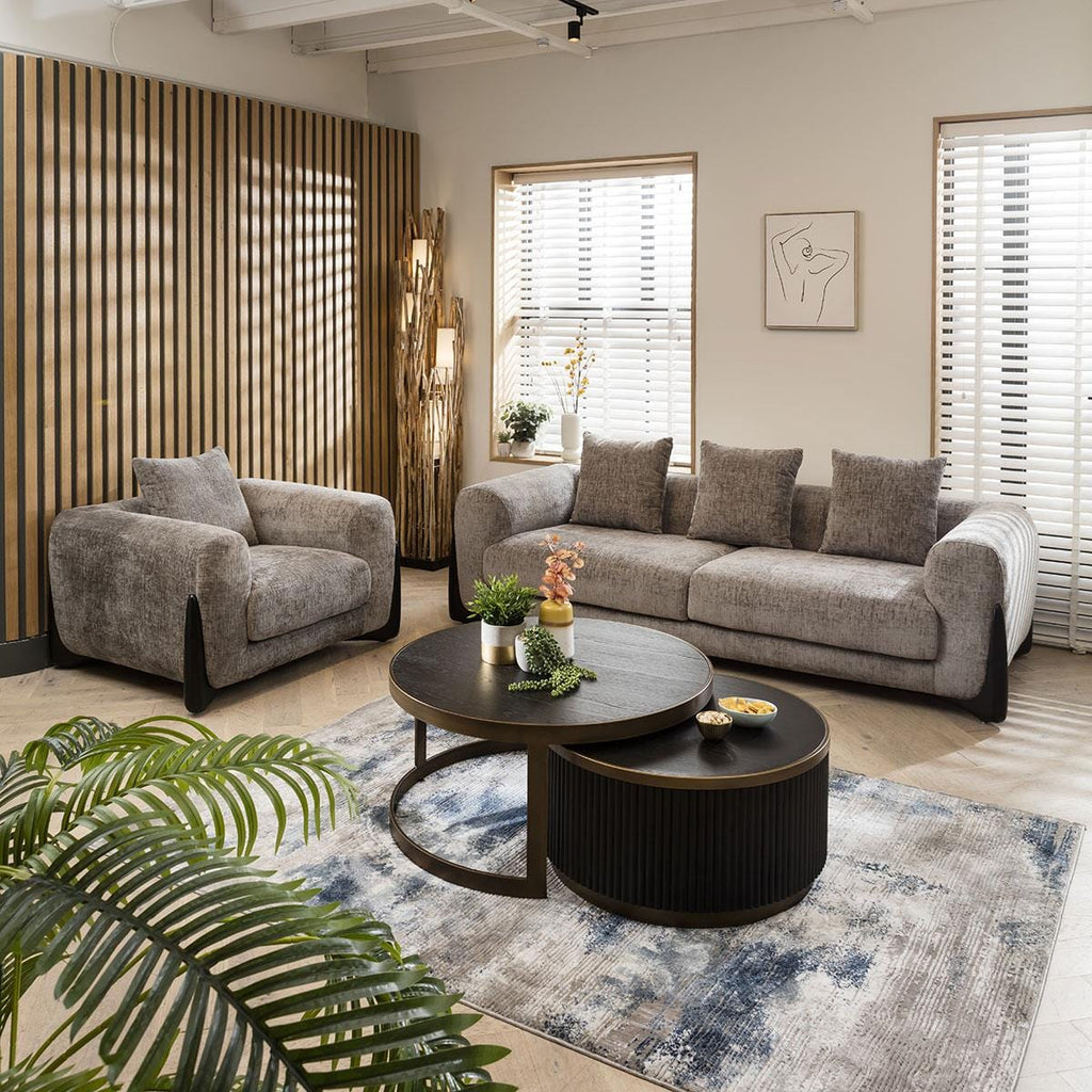 Millie Oversized 3 Seater Sofa Grey Chenille