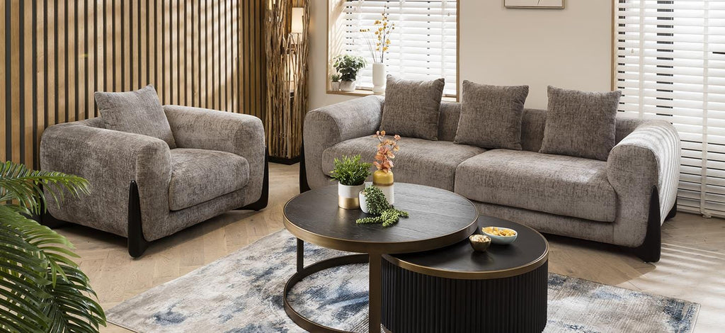 Millie Oversized 3 Seater Sofa Grey Chenille