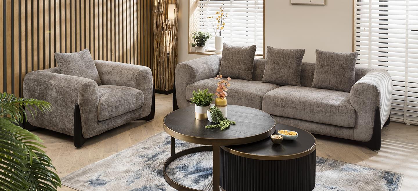 Millie Oversized 3 Seater Sofa Grey Chenille