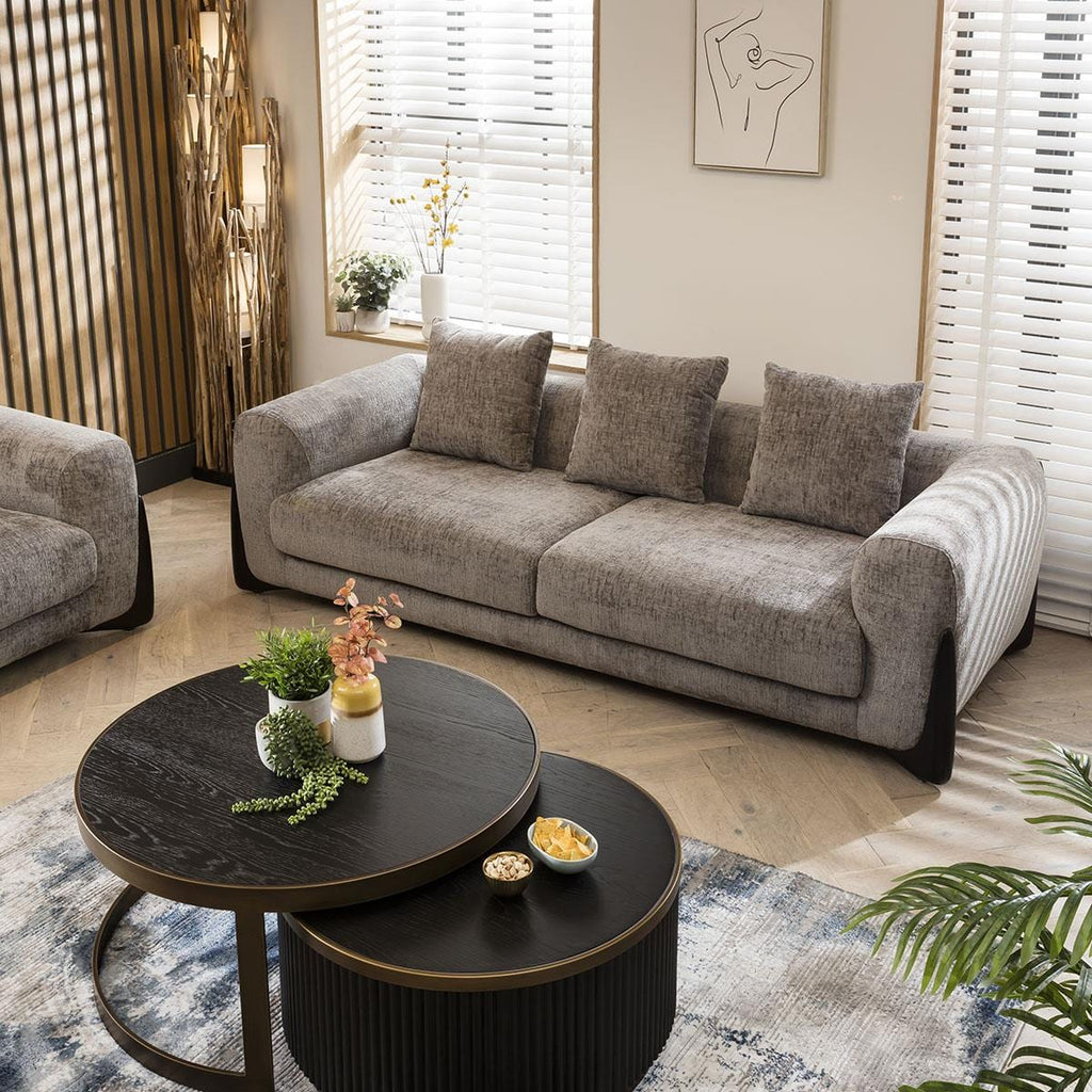 Millie Oversized 3 Seater Sofa Grey Chenille