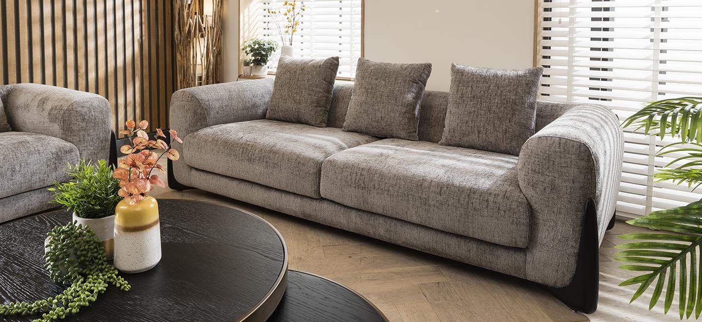 Millie Oversized 3 Seater Sofa Grey Chenille