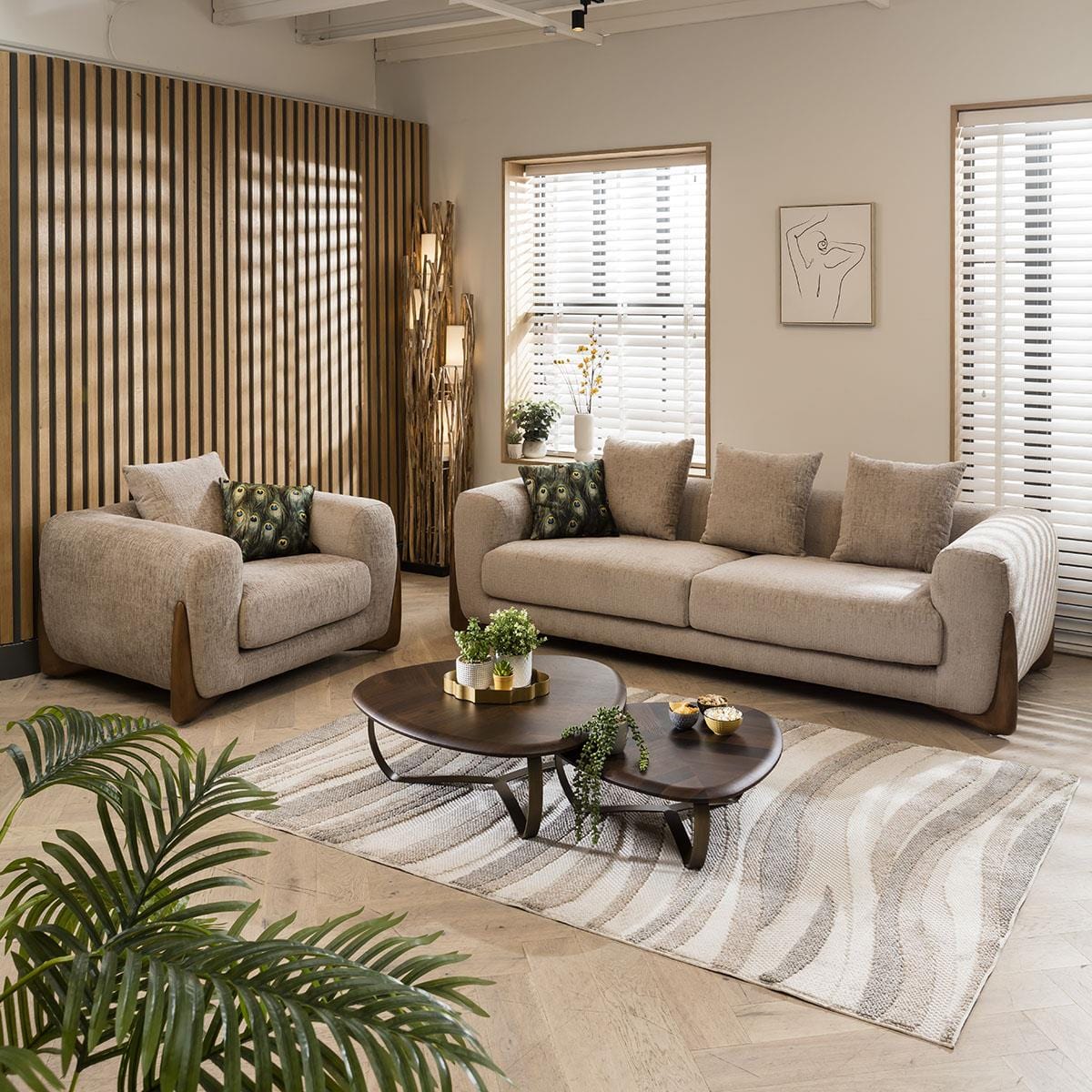 Millie Oversized 3 Seater Sofa Mink Chenille