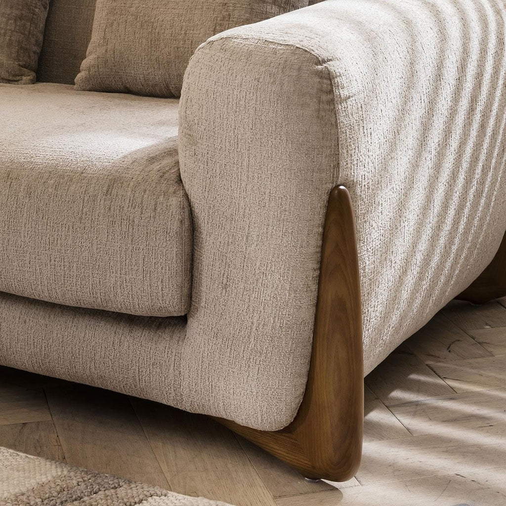 Millie Oversized 3 Seater Sofa Mink Chenille