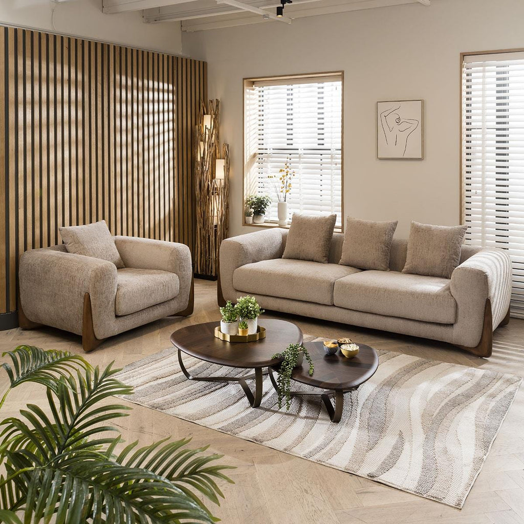 Millie Oversized 3 Seater Sofa Mink Chenille