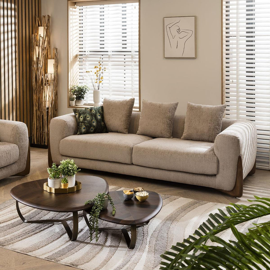 Millie Oversized 3 Seater Sofa Mink Chenille