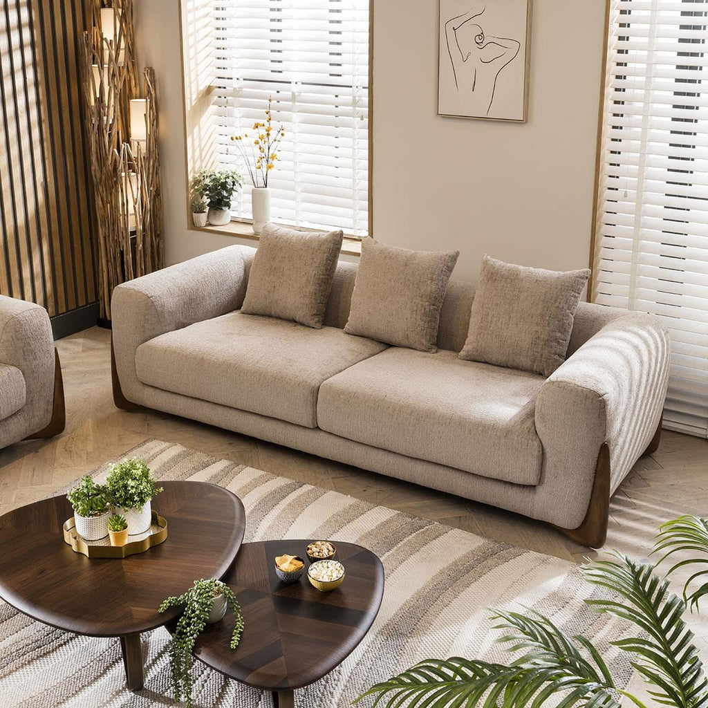 Millie Oversized 3 Seater Sofa Mink Chenille