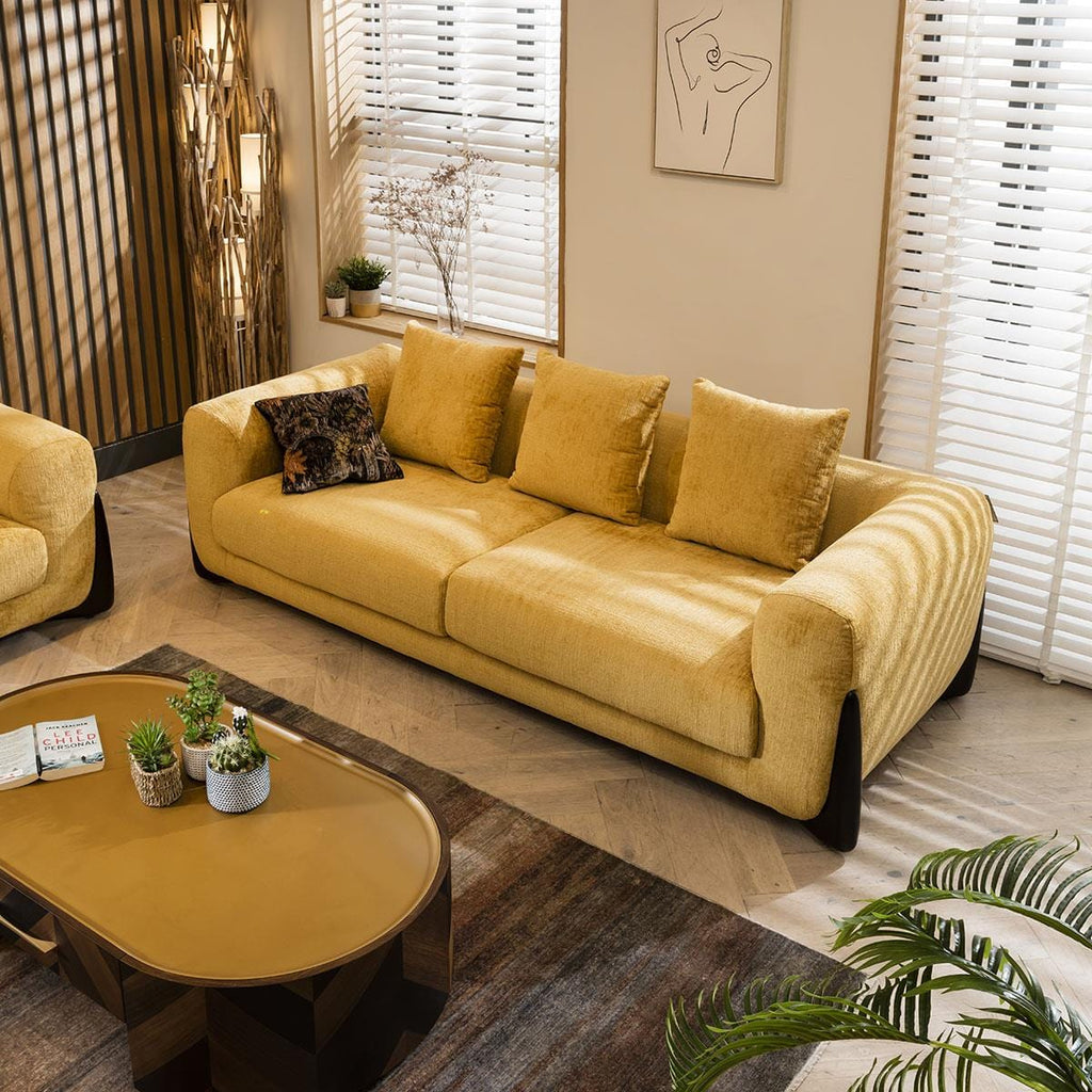 Millie Oversized 3 Seater Sofa Mustard Chenille