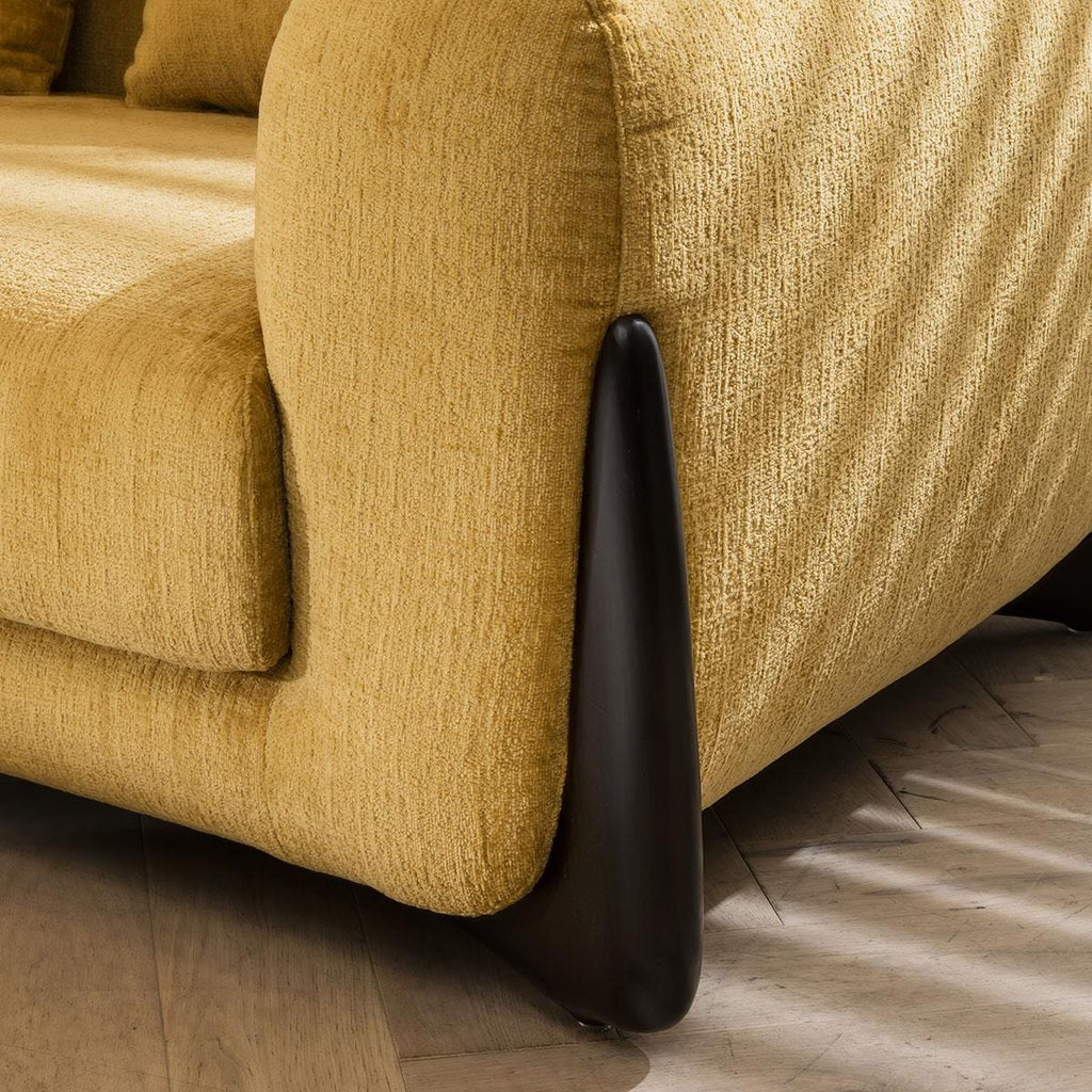 Millie Oversized 3 Seater Sofa Mustard Chenille