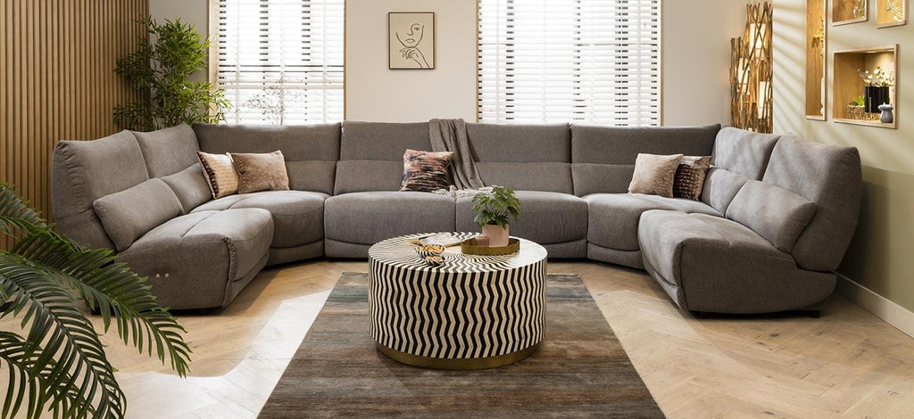 Jacob 8 Seater Recliner U-Shape Sofa - Grey U2R