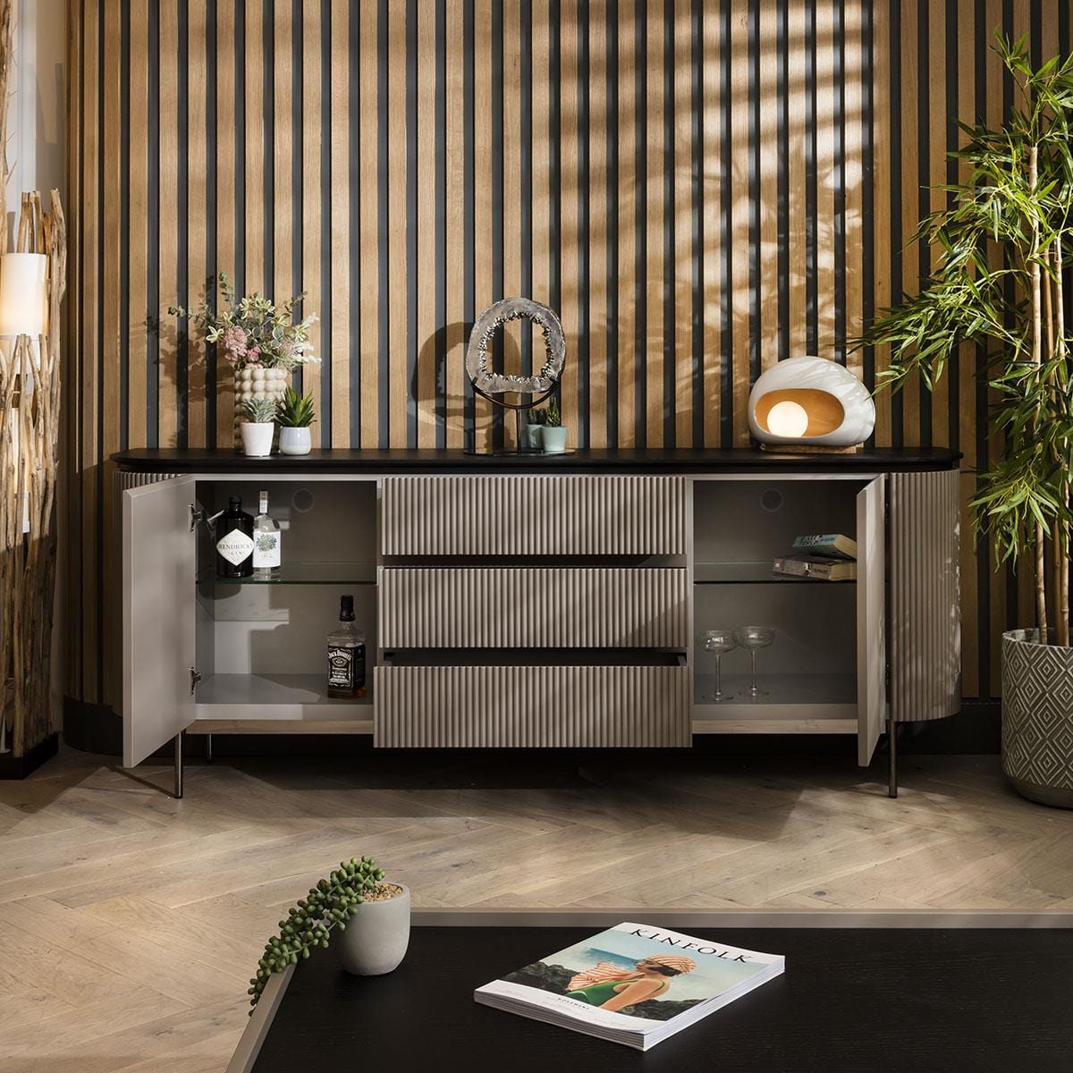 Laura Sideboard Cabinet Buffet Matte Taupe 210cm