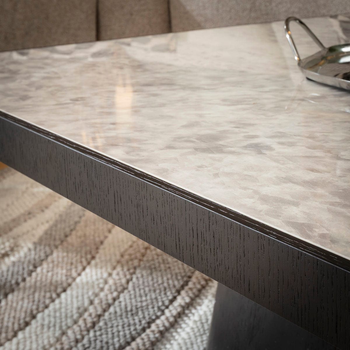 Hastings Large Ceramic Marble Coffee Table Grey & Black 101x92cm