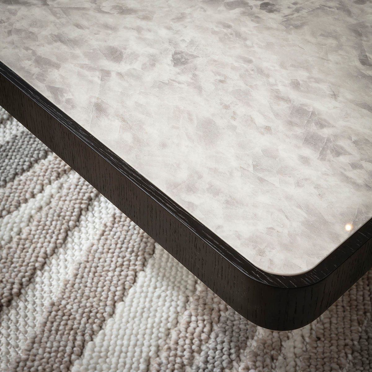 Hastings Large Ceramic Marble Coffee Table Grey & Black 101x92cm