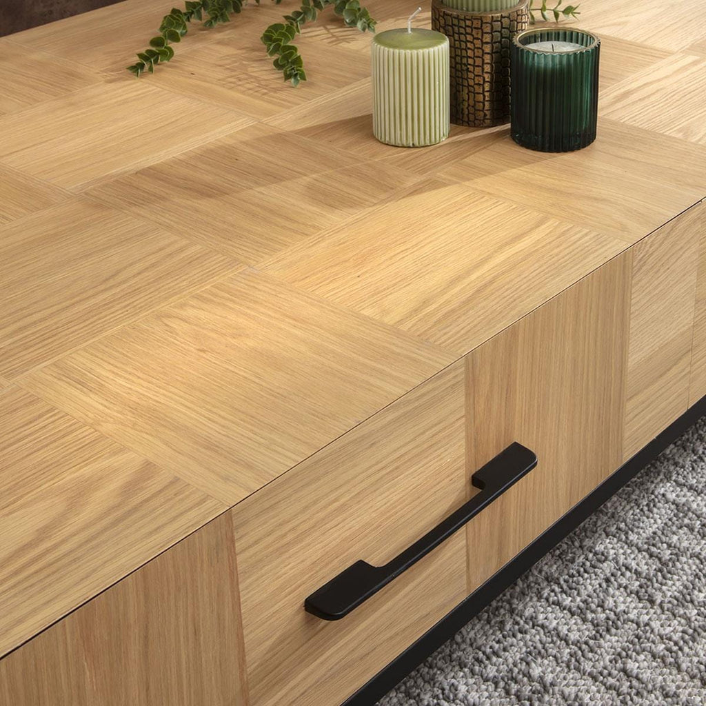 Vic Wooden Coffee Table with Storage Drawers 140x80cm