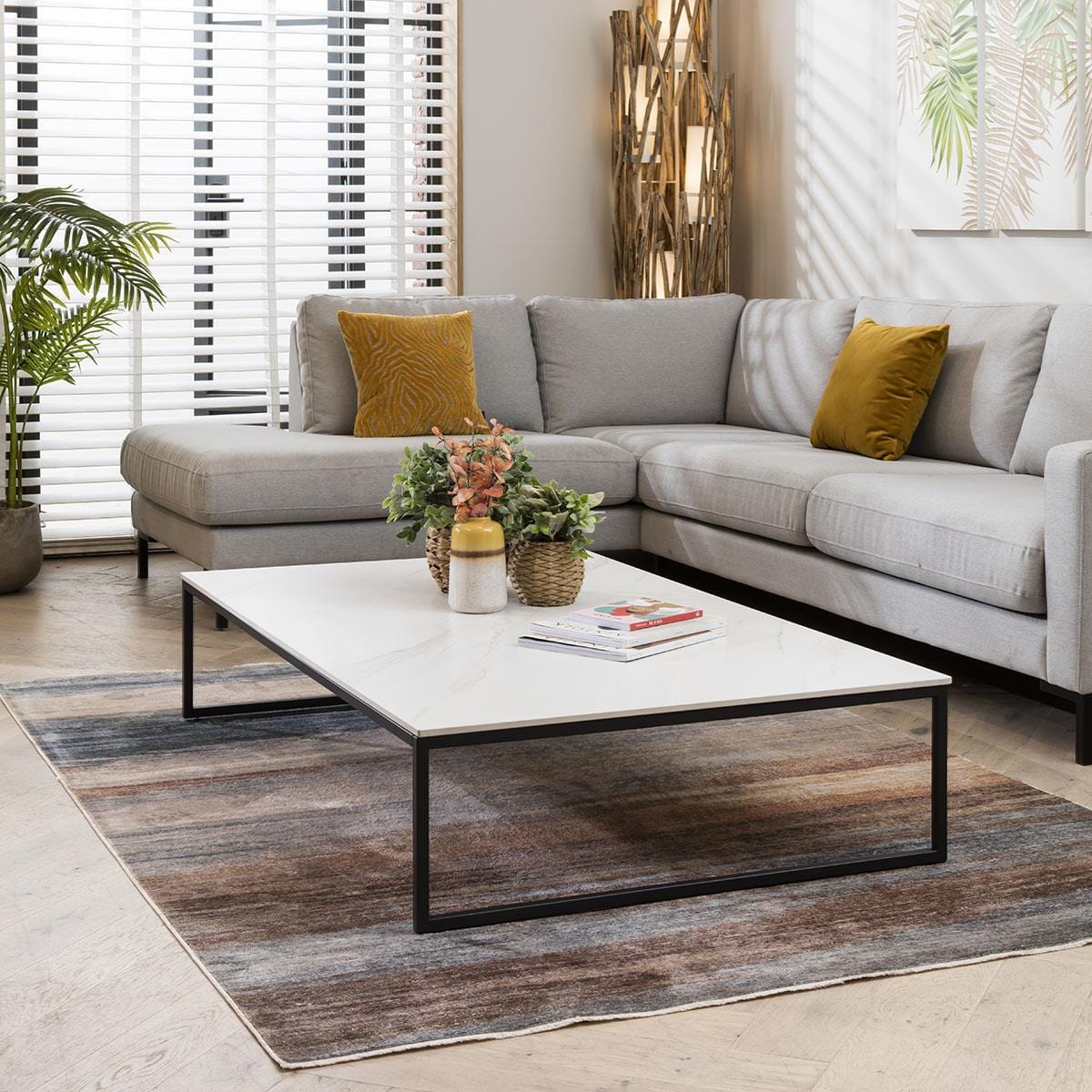 Lena Modern Ceramic Coffee Table White