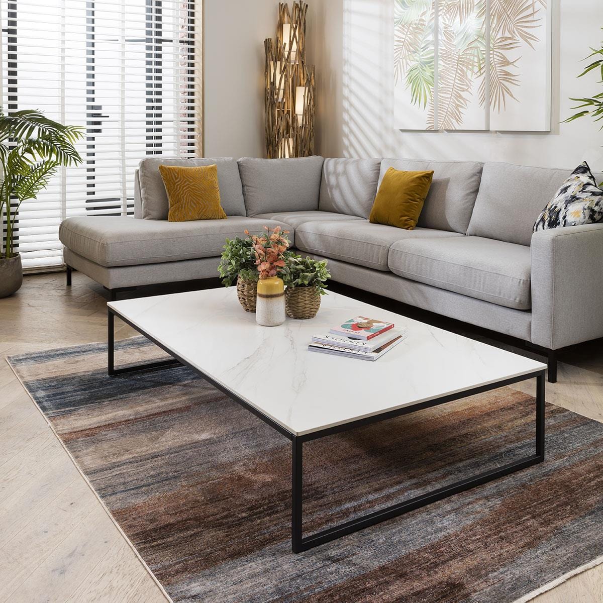 Lena Modern Ceramic Coffee Table White