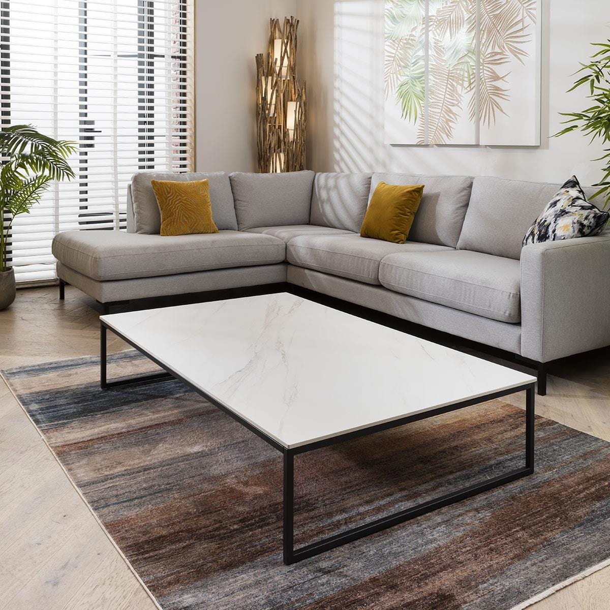 Lena Modern Ceramic Coffee Table White