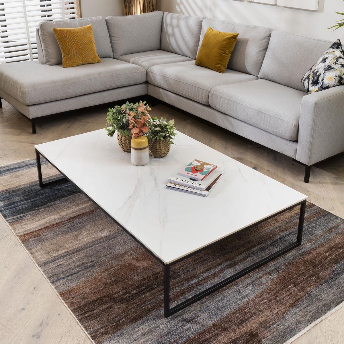 Lena Modern Ceramic Coffee Table White