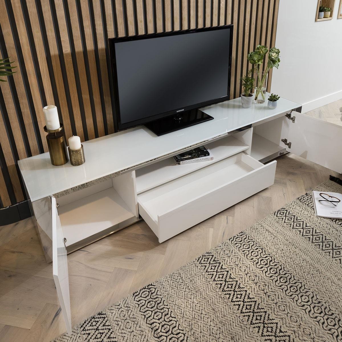 Sophie TV Cabinet Stand 220cm White