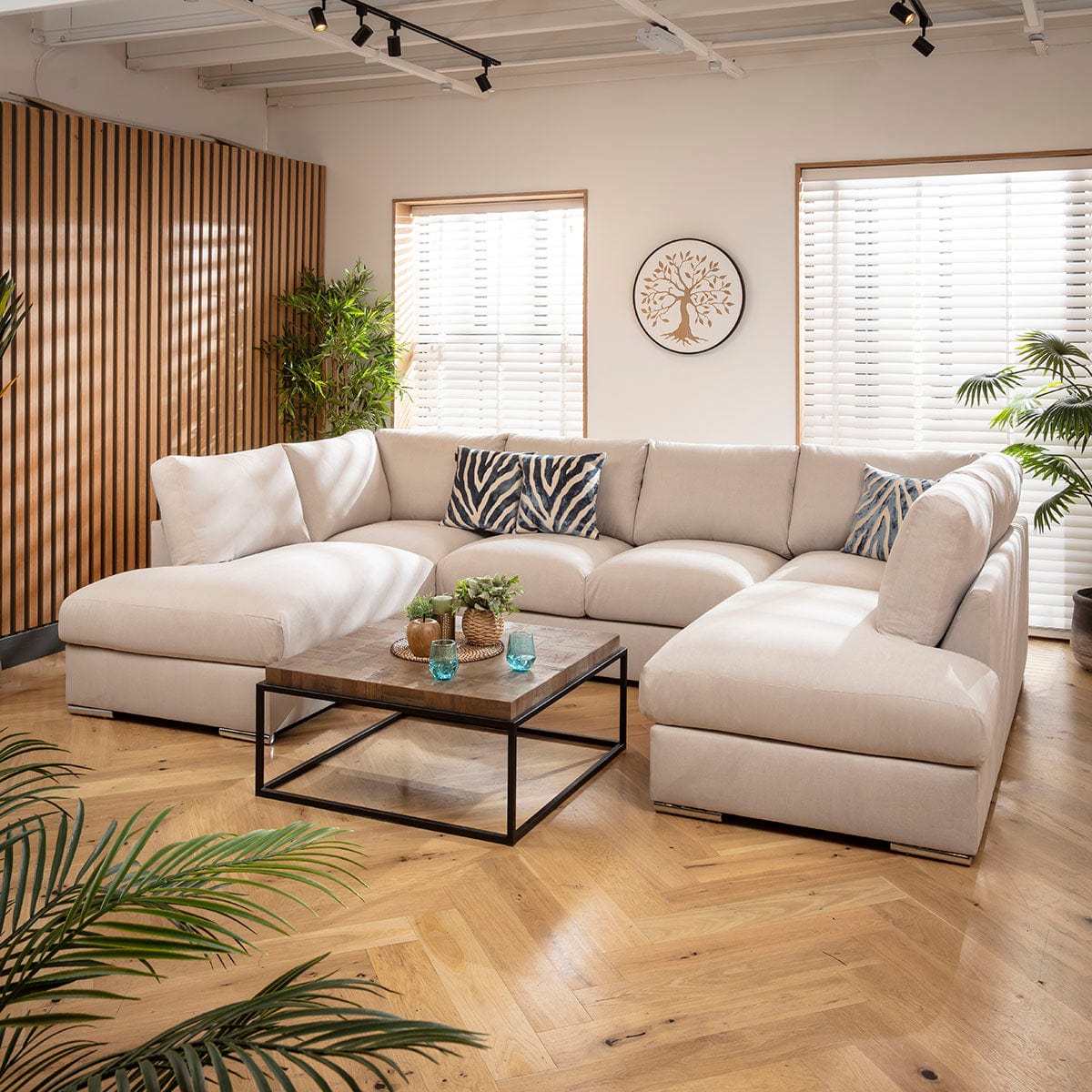 Gala Large Modern U-Shape Corner Sofa Clay Beige 335x220cm