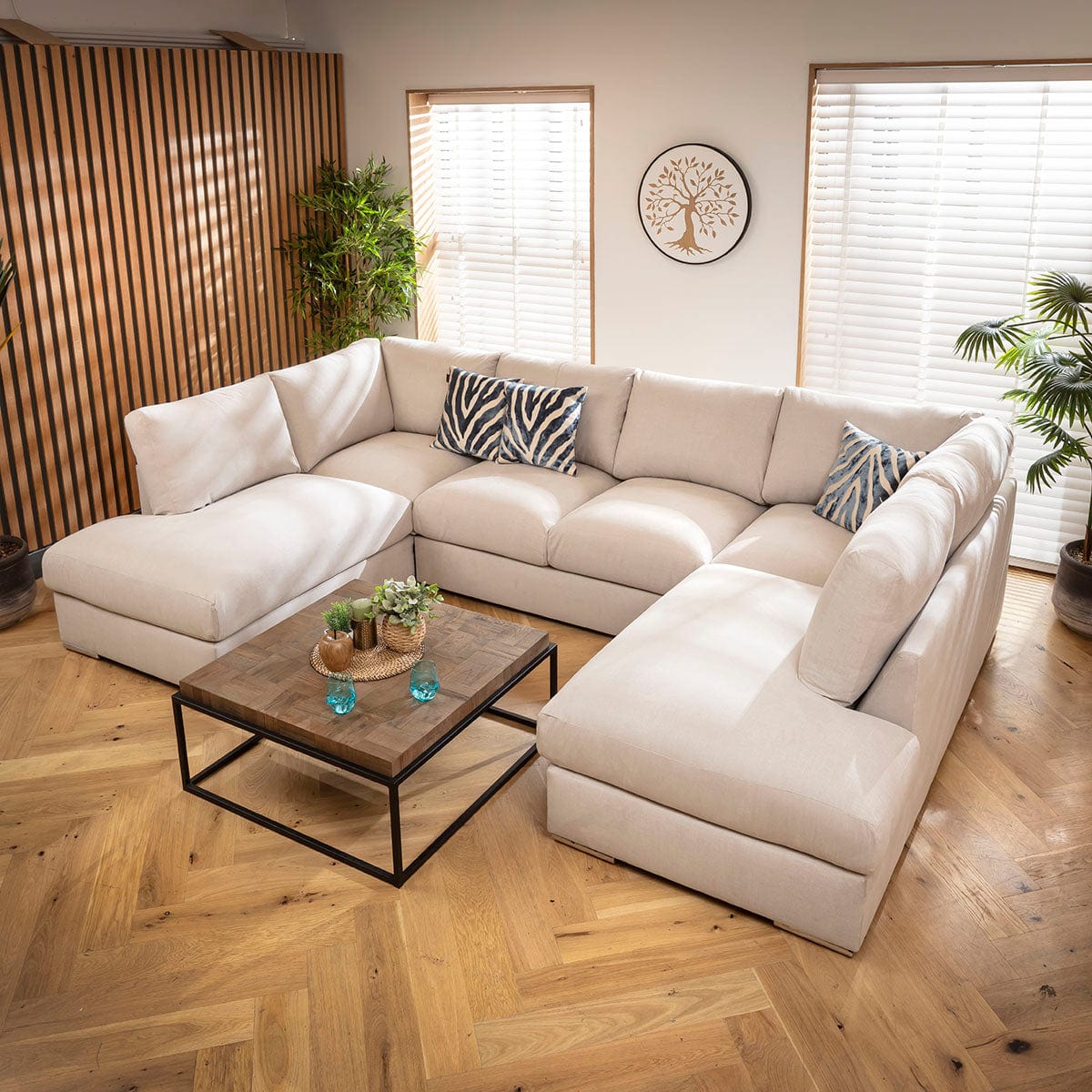 Gala Large Modern U-Shape Corner Sofa Clay Beige 335x220cm